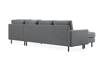 Peppe 4-sits Högervänd U-formad Soffa med Divan och Schäslong i Tyg - Ljusgrå - Products - Möbler - Soffa - Divansoffa & schäslongsoffa - 4 sits soffa med divan
