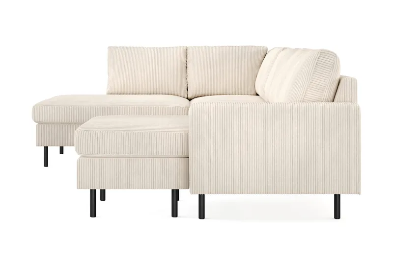 Peppe 4-sits Vänstervänd U-formad Soffa med Divan och Schäslong i Manchester - Beige - Products - Möbler - Soffa - Divansoffa & schäslongsoffa - 4 sits soffa med divan