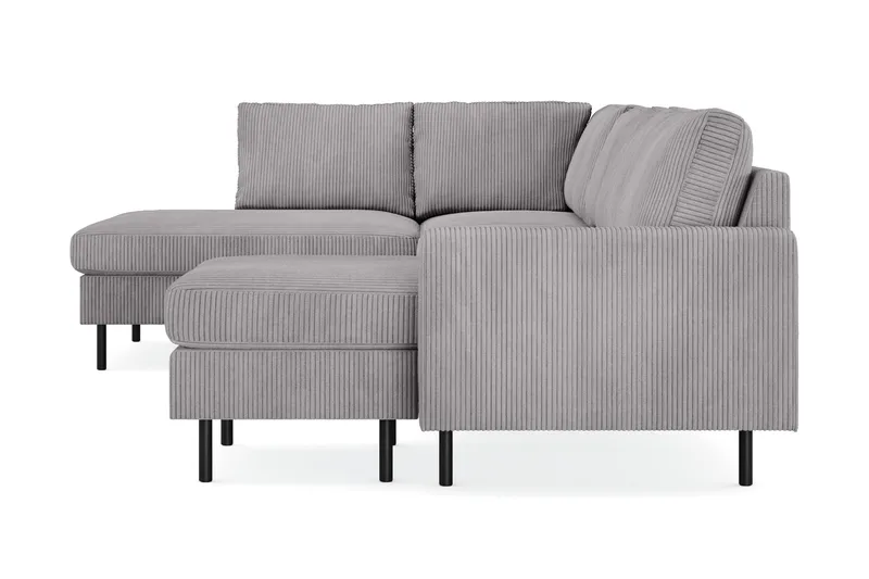 Peppe 4-sits Vänstervänd U-formad Soffa med Divan och Schäslong i Manchester - Mörkgrå - Products - Möbler - Soffa - Divansoffa & schäslongsoffa - 4 sits soffa med divan