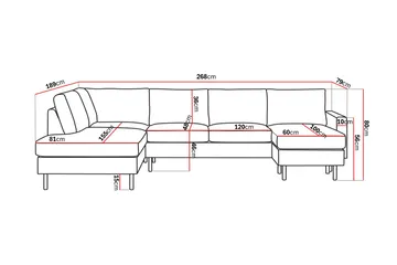 Peppe 4-sits Vänstervänd U-formad Soffa med Divan och Schäslong i Tyg - Ljusgrå - Products - Möbler - Soffa - Divansoffa & schäslongsoffa - 4 sits soffa med divan