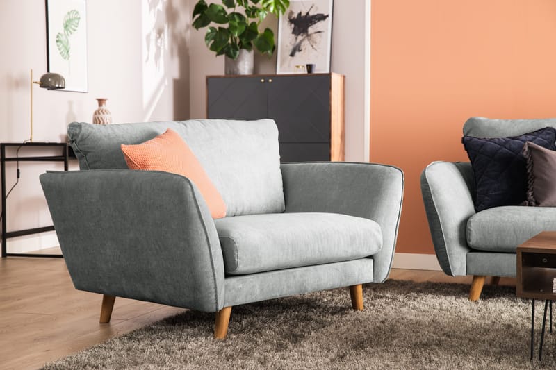 Trend Lyx 3-sits Högervänd L-formad Divansoffa i Tyg - Grå - Products - Möbler - Soffa - Divansoffa & schäslongsoffa - 4 sits soffa med divan