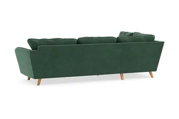 Trend Lyx 4-sits Vänstervänd L-formad Schäslongsoffa i Sammet - Mörkgrön - Products - Möbler - Soffa - Divansoffa & schäslongsoffa - 4 sits soffa med divan