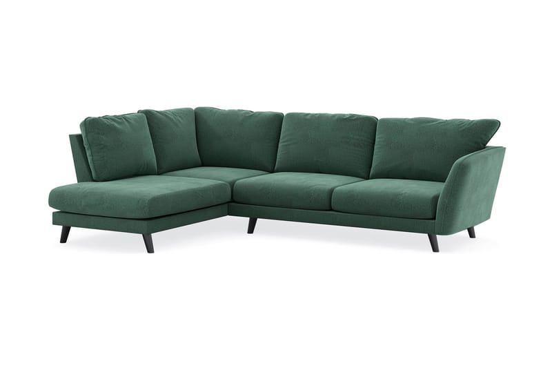 Trend Lyx 4-sits Vänstervänd L-formad Schäslongsoffa i Sammet - Mörkgrön - Products - Möbler - Soffa - Divansoffa & schäslongsoffa - 4 sits soffa med divan