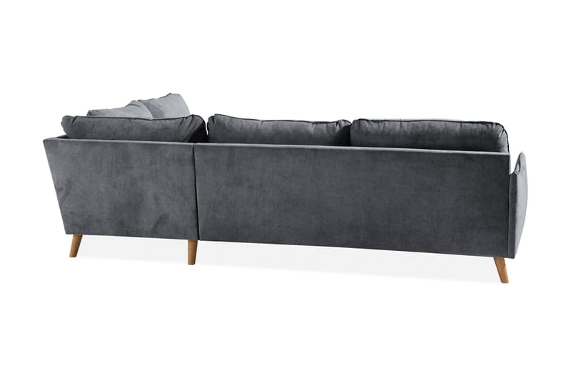 Trend Lyx Schäslongsoffa Höger - Mörkgrå/Ek - Products - Möbler - Soffa - Divansoffa & schäslongsoffa - 4 sits soffa med divan