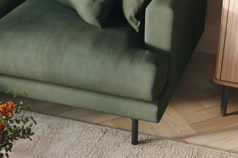 Menard 6-sits Vänstervänd L-formad Hörnsoffa i Manchester - Grön - Products - Möbler - Soffa - Hörnsoffa