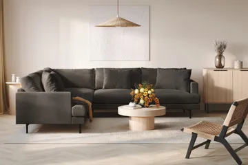 Menard 6-sits Vänstervänd L-formad Hörnsoffa i Manchester - Mörkgrå - Products - Möbler - Soffa - Hörnsoffa