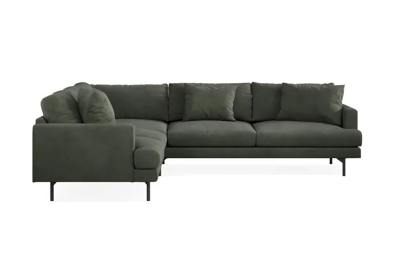 Menard 6-sits Vänstervänd L-formad Hörnsoffa i Manchester - Mörkgrön - Products - Möbler - Soffa - Hörnsoffa