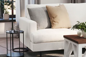 Menard Compact 3-sits Soffa i Bouclé - Vit - Products - Möbler - Soffa - 3 sits soffa