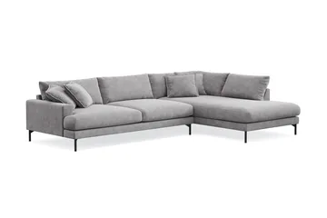 Menard Premium 5-sits Högervänd L-formad Djup Schäslongsoffa i Chenille - Grå - Products - Möbler - Soffa - Divansoffa & schäslongsoffa