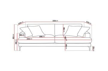 Menard Premium 4-sits Djup Soffa i Chenille - Grå/Blå - Products - Möbler - Soffa - 4 sits soffa