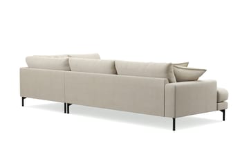 Menard Premium 5-sits Högervänd L-formad Djup Schäslongsoffa i Tyg - Beige - Products - Möbler - Soffa - Divansoffa & schäslongsoffa