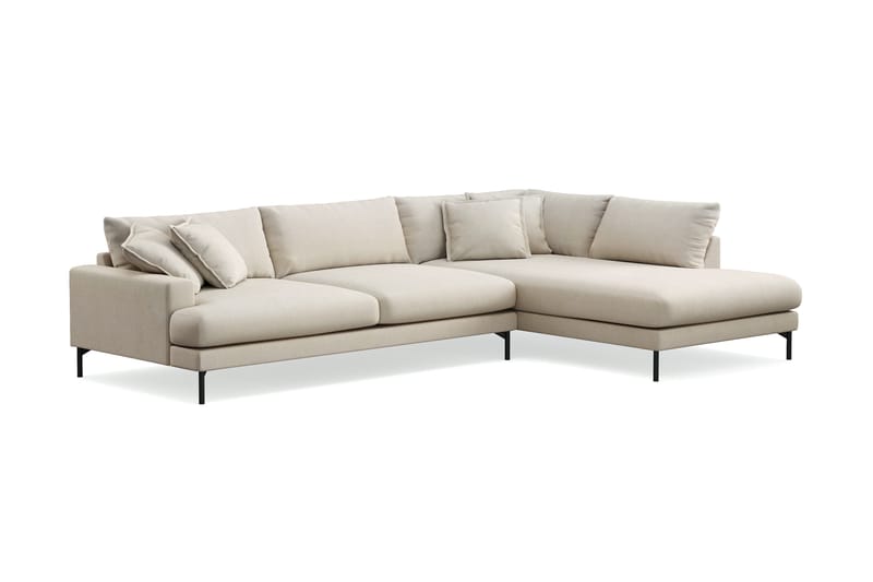 Menard Premium 5-sits Högervänd L-formad Djup Schäslongsoffa i Tyg - Beige - Products - Möbler - Soffa - Divansoffa & schäslongsoffa