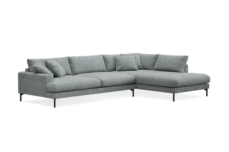 Menard Premium 5-sits Högervänd L-formad Djup Schäslongsoffa i Chenille - Grå/Blå - Products - Möbler - Soffa - Divansoffa & schäslongsoffa