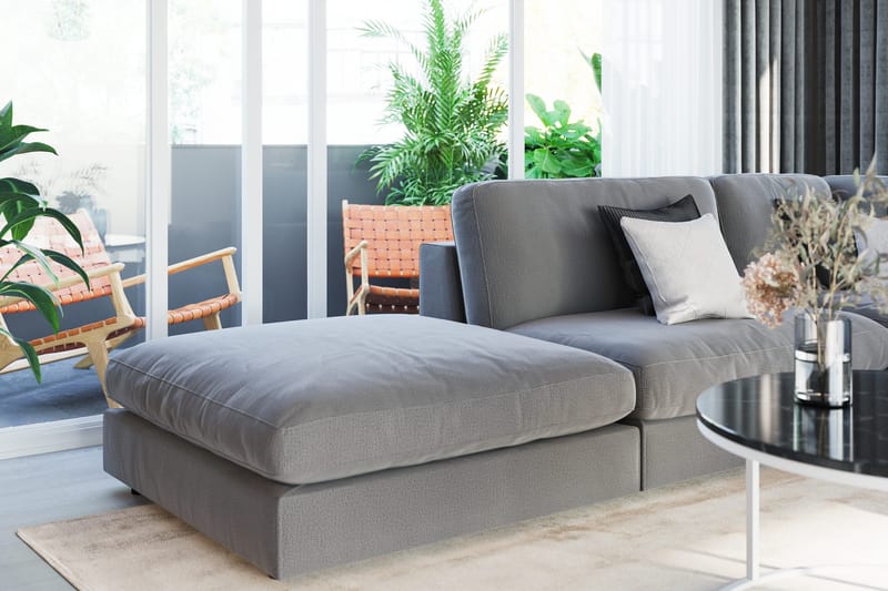 Arken 2-sits Mittmodul i Sammet 120 cm bred - Ljusgrå - Products - Möbler - Soffa - Modulsoffa - Mittmodul