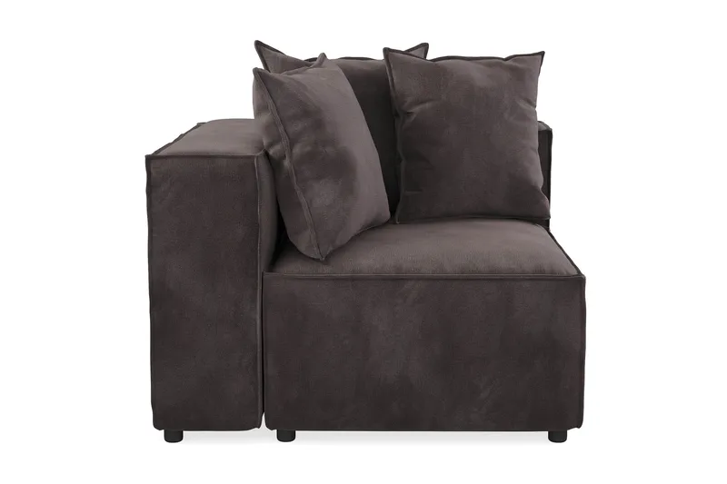 Cubo 1-sits Vänstermodul i Sammet 108 cm bred - Mörkgrå - Products - Möbler - Soffa - Modulsoffa - Övriga moduler till modulsoffa