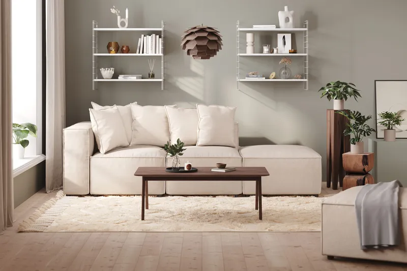 Cubo 1-sits Vänstermodul i Tyg 108 cm bred - Beige - Products - Möbler - Soffa - Modulsoffa - Övriga moduler till modulsoffa