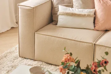 Cubo 1-sits Vänstermodul i Tyg 108 cm bred - Beige - Products - Möbler - Soffa - Modulsoffa - Övriga moduler till modulsoffa