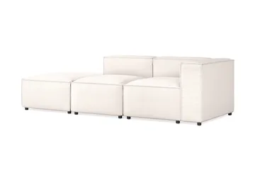 Cubo 3-sits Djup Modulsoffa + Fotpall i Tyg - Vit - Products - Möbler - Soffa - Modulsoffa - Komplett modulsoffa