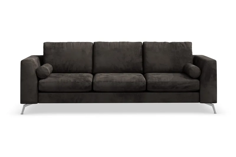 Ocean Lyx 3-sits Sammetssoffa - Mörkgrå - Products - Möbler - Soffa - 3 sits soffa