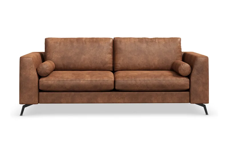 Ocean Lyx 3-sits Soffa i Konstläder - Brun - Products - Möbler - Soffa - 2 sits soffa