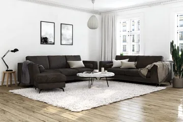 Ocean Lyx 3-sits Soffa - Mörkgrå/Sammet - Products - Möbler - Soffa - 2 sits soffa