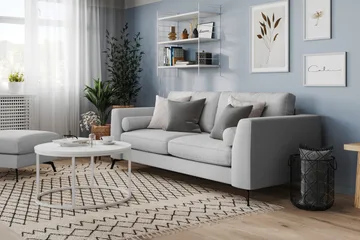 Ocean Lyx 3-sits Tygsoffa - Grå - Products - Möbler - Soffa - 3 sits soffa