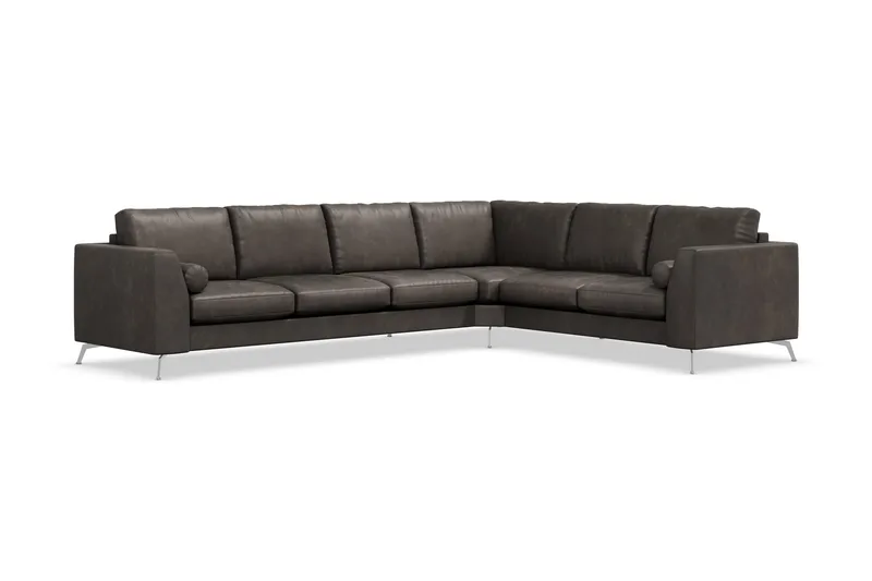 Ocean Lyx 5-sits Vändbar L-formad Hörnsoffa i Konstläder - Mörkgrå - Products - Möbler - Soffa - Hörnsoffa