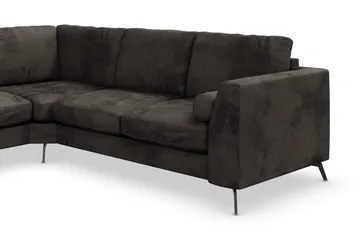 Ocean Lyx 5-sits Vändbar L-formad Hörnsoffa i Sammet - Mörkgrå - Products - Möbler - Soffa - Hörnsoffa
