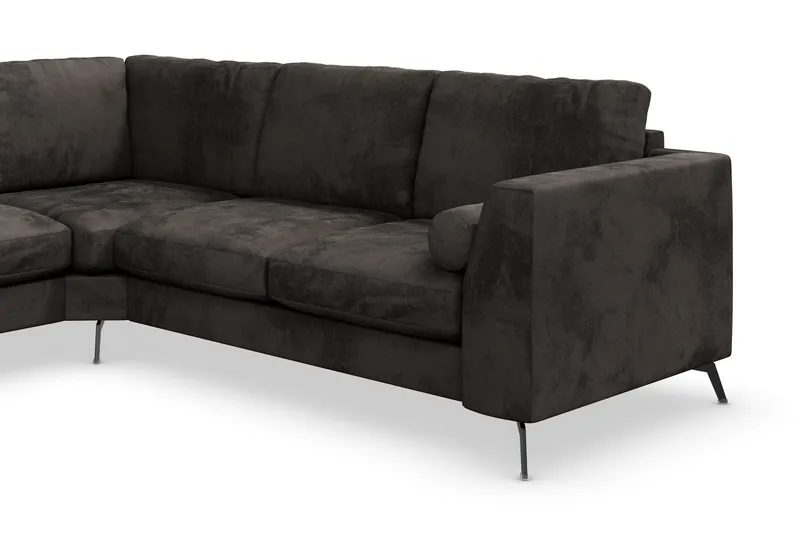 Ocean Lyx 5-sits Vändbar L-formad Hörnsoffa i Sammet - Mörkgrå - Products - Möbler - Soffa - Hörnsoffa