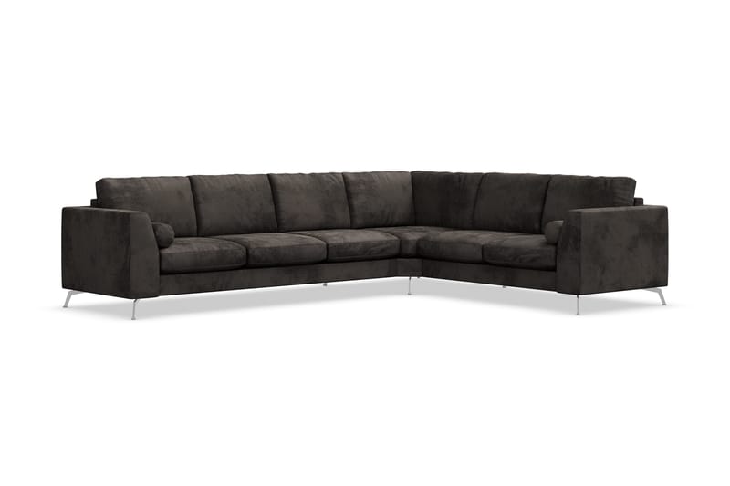 Ocean Lyx 5-sits Vändbar L-formad Hörnsoffa i Sammet - Mörkgrå - Products - Möbler - Soffa - Hörnsoffa