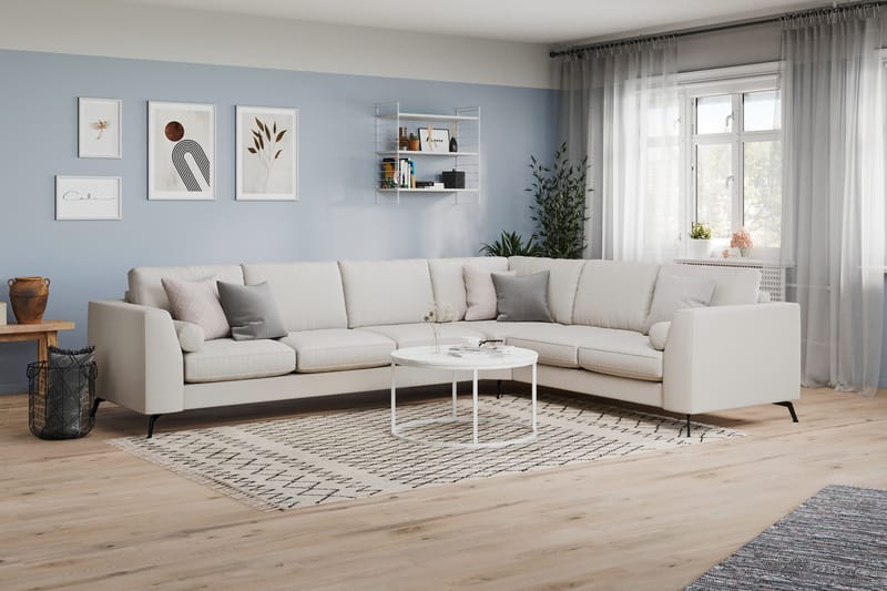 Ocean Lyx 5-sits Vändbar L-formad Hörnsoffa i Tyg - Ljusgrå - Products - Möbler - Soffa - Hörnsoffa