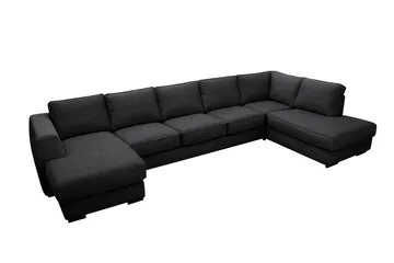 Optus 6-sits U-soffa med Divan och schäslong vänster - Svart - Products - Möbler - Soffa - U-soffa