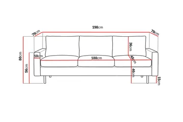 Peppe 3-sits Manchestersoffa - Brun - Products - Möbler - Soffa - 3 sits soffa