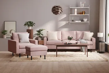 Peppe 3-sits Manchestersoffa - Rosa - Products - Möbler - Soffa - 3 sits soffa