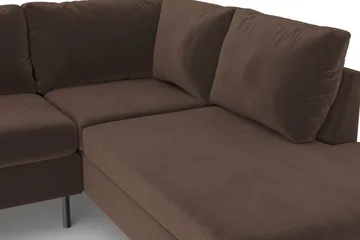Peppe 4-sits Högervänd L-formad Schäslongsoffa i Manchester - Brun - Products - Möbler - Soffa - Divansoffa & schäslongsoffa