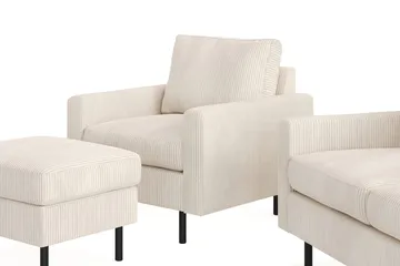 Peppe Soffgrupp 3-sits Soffa + Fåtölj + Fotpall i Manchester - Beige - Products - Möbler - Soffa - Soffgrupp