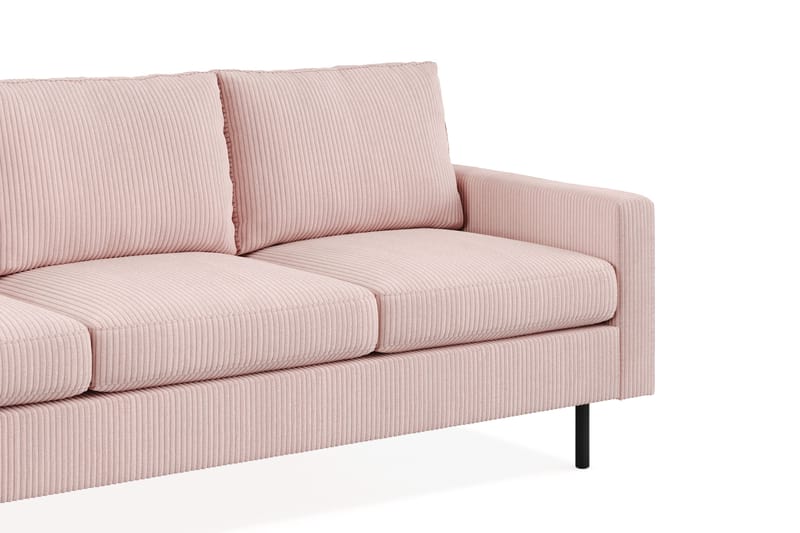 Peppe Soffgrupp 3-sits Soffa + Fåtölj + Fotpall i Manchester - Rosa - Products - Möbler - Soffa - Soffgrupp