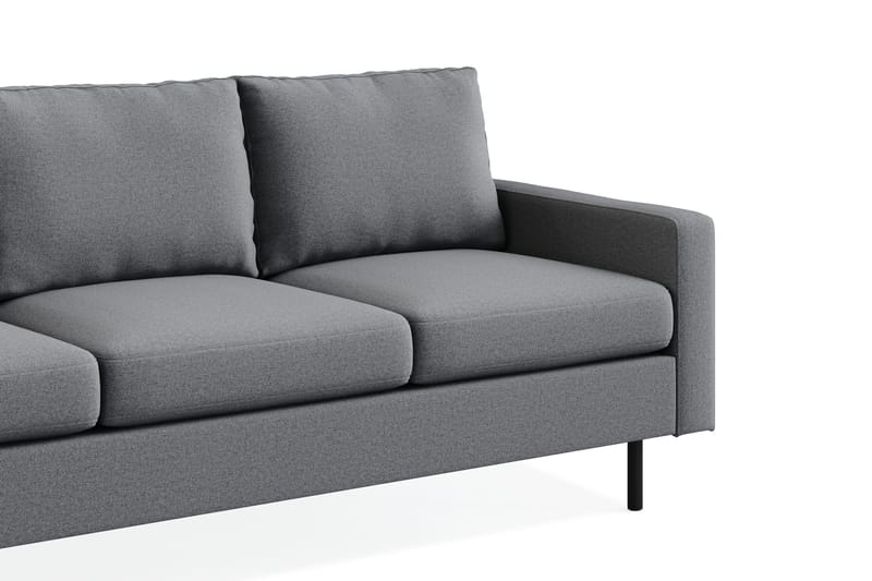 Peppe Soffgrupp 3-sits Soffa + Fåtölj + Fotpall i Tyg - Ljusgrå - Products - Möbler - Soffa - Soffgrupp