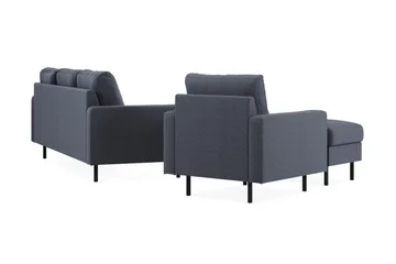 Peppe Soffgrupp 3-sits Soffa + Fåtölj + Fotpall i Tyg - Mörkgrå - Products - Möbler - Soffa - Soffgrupp