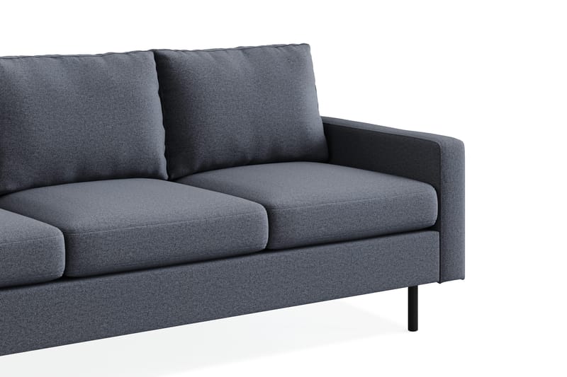 Peppe Soffgrupp 3-sits Soffa + Fåtölj + Fotpall i Tyg - Mörkgrå - Products - Möbler - Soffa - Soffgrupp