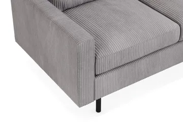 Peppe Soffgrupp 3-sits Vändbar L-formad Divansoffa + Fåtölj + Fotpall i Manchester - Mörkgrå - Products - Möbler - Soffa - Soffgrupp