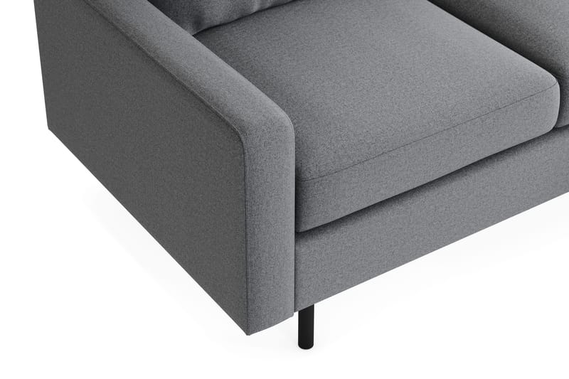 Peppe Soffgrupp 3-sits Vändbar L-formad Divansoffa + Fåtölj + Fotpall i Tyg - Ljusgrå - Products - Möbler - Soffa - Soffgrupp