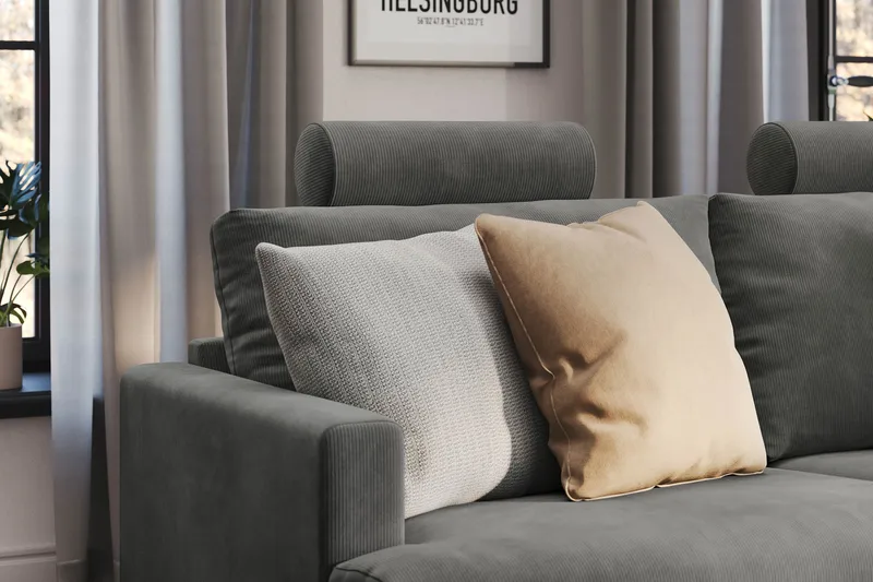 Menard Compact Nackkudde Soffa 51 cm - Grå - Products - Möbler - Soffa - Sofftillbehör - Nackstöd soffa