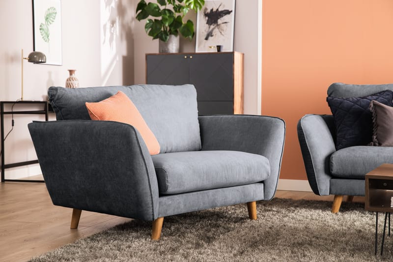 Trend Lyx 2-sits Soffa - Mörkgrå/Ek - Products - Möbler - Soffa - 2 sits soffa