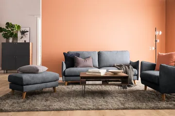Trend Lyx 3-sits Soffa - Mörkgrå/Ek - Products - Möbler - Soffa - 3 sits soffa
