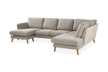 Trend Lyx 4-sits Högervänd U-formad Soffa med Divan och Schäslong i Tyg - Beige - Products - Möbler - Soffa - U-soffa