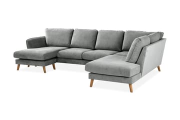Trend Lyx 4-sits Högervänd U-formad Soffa med Divan och Schäslong i Tyg - Grå - Products - Möbler - Soffa - U-soffa