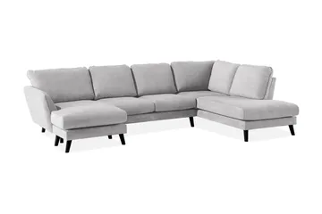 Trend Lyx 4-sits Högervänd U-formad Soffa med Divan och Schäslong i Tyg - Ljusgrå - Products - Möbler - Soffa - U-soffa