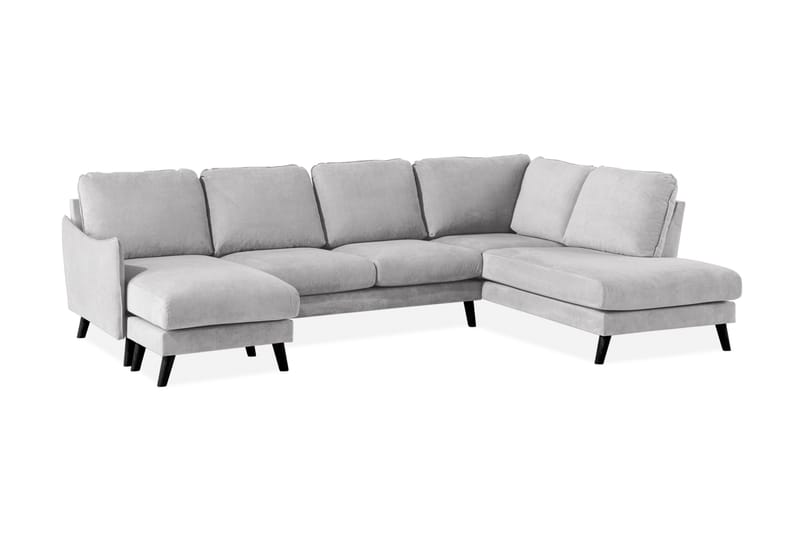 Trend Lyx 4-sits Högervänd U-formad Soffa med Divan och Schäslong i Tyg - Ljusgrå - Products - Möbler - Soffa - U-soffa