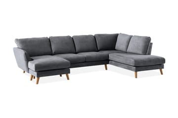 Trend Lyx 4-sits Högervänd U-formad Soffa med Divan och Schäslong i Tyg - Mörkgrå - Products - Möbler - Soffa - U-soffa